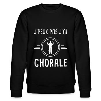 chorale je peux pas j'ai chorale choriste - Sweat bio CHANGER Stanley/Stella Unisexe - noir - Devant - Nik (191cm) & Marisol (170cm)