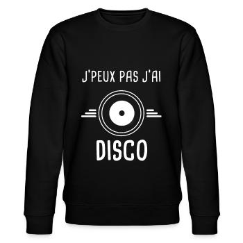 disco je peux pas j'ai disco vinyle vinyle - Sweat bio CHANGER Stanley/Stella Unisexe - noir - Devant - Nik (191cm) & Marisol (170cm)
