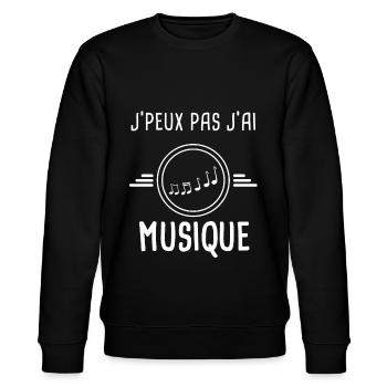musique je peux pas j'ai musique musicien - Sweat bio CHANGER Stanley/Stella Unisexe - noir - Devant - Nik (191cm) & Marisol (170cm)