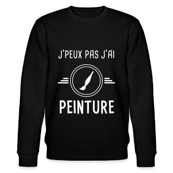 peinture je peux pas j'ai peinture pinceau peintre - Sweat bio CHANGER Stanley/Stella Unisexe - noir - Devant - Nik (191cm) & Marisol (170cm)
