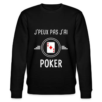 poker je peux pas j'ai poker cartes - Sweat bio CHANGER Stanley/Stella Unisexe - noir - Devant - Nik (191cm) & Marisol (170cm)