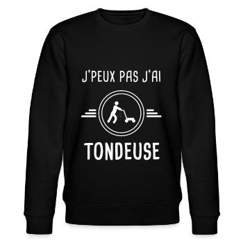 tondeuse je peux pas j'ai tondeuse jardinage - Sweat bio CHANGER Stanley/Stella Unisexe - noir - Devant - Nik (191cm) & Marisol (170cm)
