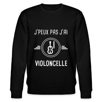 violoncelle je peux pas j'ai violoncelle musique - Sweat bio CHANGER Stanley/Stella Unisexe - noir - Devant - Nik (191cm) & Marisol (170cm)