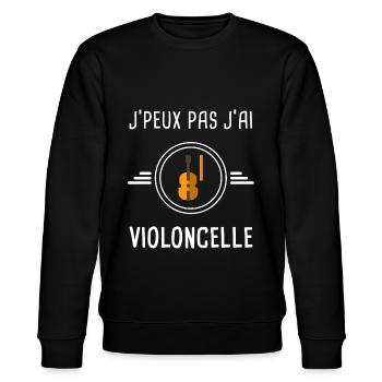 violon je peux pas j'ai violoncelle instrument - Sweat bio CHANGER Stanley/Stella Unisexe - noir - Devant - Nik (191cm) & Marisol (170cm)