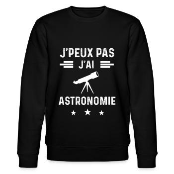 astronaute je peux pas j'ai astronomie telescope - Sweat bio CHANGER Stanley/Stella Unisexe - noir - Devant - Nik (191cm) & Marisol (170cm)