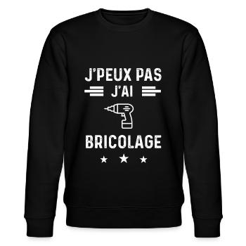 bricoleur je peux pas j'ai bricolage perceuse - Sweat bio CHANGER Stanley/Stella Unisexe - noir - Devant - Nik (191cm) & Marisol (170cm)