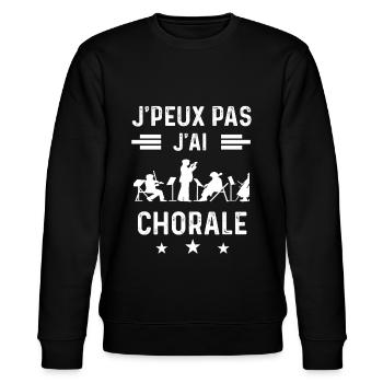 choriste je peux pas j'ai chorale music - Sweat bio CHANGER Stanley/Stella Unisexe - noir - Devant - Nik (191cm) & Marisol (170cm)