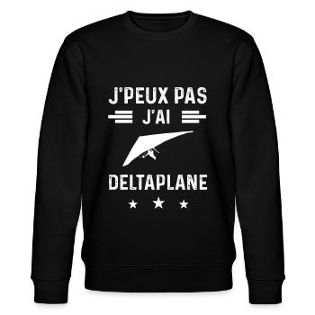 deltiste je peux pas j'ai deltaplane - Sweat bio CHANGER Stanley/Stella Unisexe - noir - Devant - Nik (191cm) & Marisol (170cm)