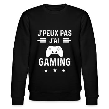 gameur je peux pas j'ai gaming - Sweat bio CHANGER Stanley/Stella Unisexe - noir - Devant - Nik (191cm) & Marisol (170cm)