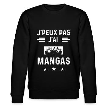 mangaka je peux pas j'ai mangas - Sweat bio CHANGER Stanley/Stella Unisexe - noir - Devant - Nik (191cm) & Marisol (170cm)