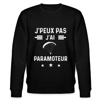parapentiste je peux pas j'ai paramoteur - Sweat bio CHANGER Stanley/Stella Unisexe - noir - Devant - Nik (191cm) & Marisol (170cm)