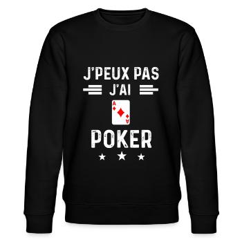 cartes je peux pas j'ai poker - Sweat bio CHANGER Stanley/Stella Unisexe - noir - Devant - Nik (191cm) & Marisol (170cm)