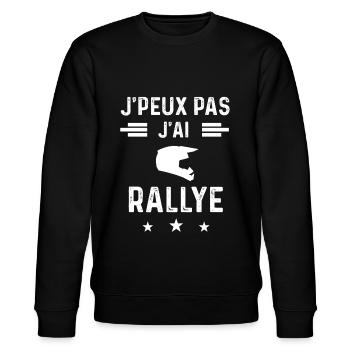 rallyeur je peux pas j'ai rallye - Sweat bio CHANGER Stanley/Stella Unisexe - noir - Devant - Nik (191cm) & Marisol (170cm)
