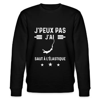 saut je peux pas j'ai saut à l'élastique - Sweat bio CHANGER Stanley/Stella Unisexe - noir - Devant - Nik (191cm) & Marisol (170cm)