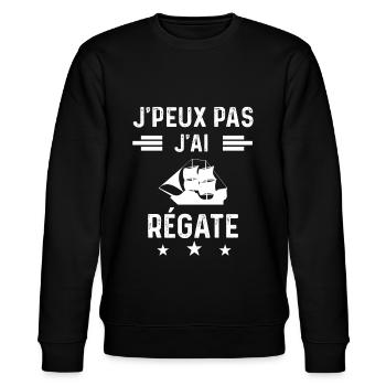 bateau je peux pas j'ai régate - Sweat bio CHANGER Stanley/Stella Unisexe - noir - Devant - Nik (191cm) & Marisol (170cm)
