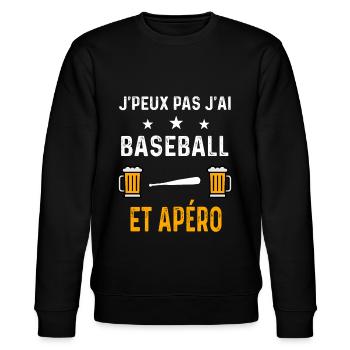 je peux pas j'ai baseball batte et apéro baseball - Sweat bio CHANGER Stanley/Stella Unisexe - noir - Devant - Nik (191cm) & Marisol (170cm)