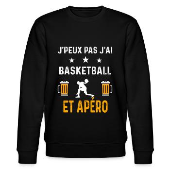 je peux pas j'ai basketball sport et apéro basket - Sweat bio CHANGER Stanley/Stella Unisexe - noir - Devant - Nik (191cm) & Marisol (170cm)