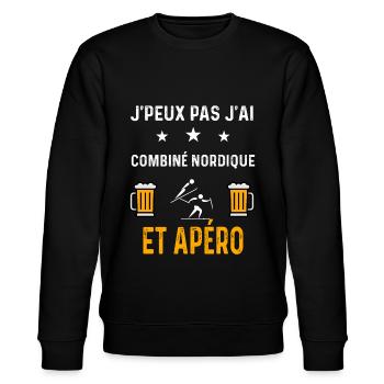 je peux pas j'ai combiné nordique et apéro sport - Sweat bio CHANGER Stanley/Stella Unisexe - noir - Devant - Nik (191cm) & Marisol (170cm)