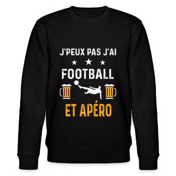 je peux pas j'ai football foot et apéro football - Sweat bio CHANGER Stanley/Stella Unisexe - noir - Devant - Nik (191cm) & Marisol (170cm)