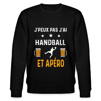 je peux pas j'ai handball sport et apéro handball - Sweat bio CHANGER Stanley/Stella Unisexe - noir - Devant - Nik (191cm) & Marisol (170cm)
