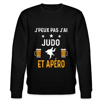 je peux pas j'ai judo judoka et apéro judo - Sweat bio CHANGER Stanley/Stella Unisexe - noir - Devant - Nik (191cm) & Marisol (170cm)