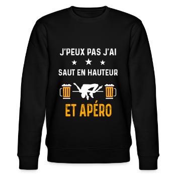 je peux pas j'ai saut en hauteur et apéro sport - Sweat bio CHANGER Stanley/Stella Unisexe - noir - Devant - Nik (191cm) & Marisol (170cm)