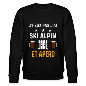 je peux pas j'ai ski alpin et apéro ski alpin - Sweat bio CHANGER Stanley/Stella Unisexe - noir - Devant - Nik (191cm) & Marisol (170cm)