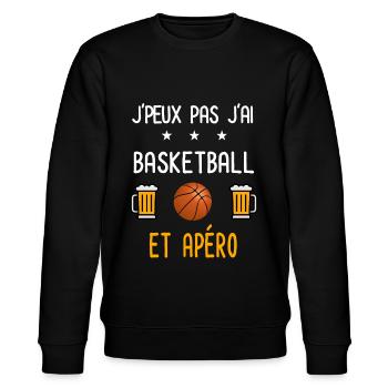 je peux pas j'ai basketball apéro - Sweat bio CHANGER Stanley/Stella Unisexe - noir - Devant - Nik (191cm) & Marisol (170cm)