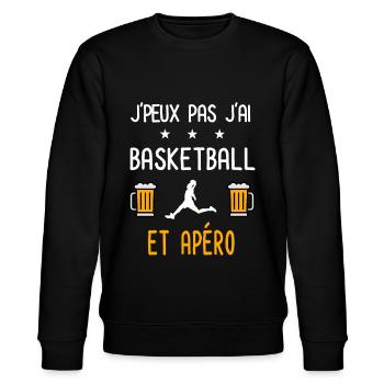 je peux pas j'ai basketball joueur apéro - Sweat bio CHANGER Stanley/Stella Unisexe - noir - Devant - Nik (191cm) & Marisol (170cm)