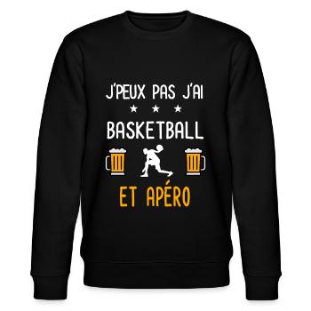 je peux pas j'ai basketball sport apéro - Sweat bio CHANGER Stanley/Stella Unisexe - noir - Devant - Nik (191cm) & Marisol (170cm)