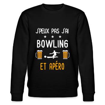 je peux pas j'ai bowling apéro - Sweat bio CHANGER Stanley/Stella Unisexe - noir - Devant - Nik (191cm) & Marisol (170cm)