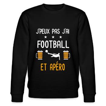 je peux pas j'ai football foot apéro - Sweat bio CHANGER Stanley/Stella Unisexe - noir - Devant - Nik (191cm) & Marisol (170cm)