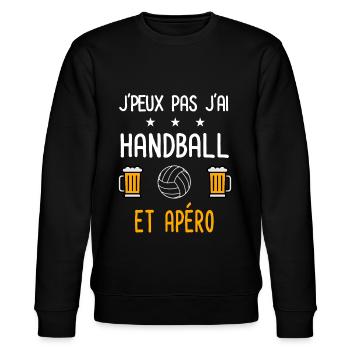je peux pas j'ai handball apéro - Sweat bio CHANGER Stanley/Stella Unisexe - noir - Devant - Nik (191cm) & Marisol (170cm)