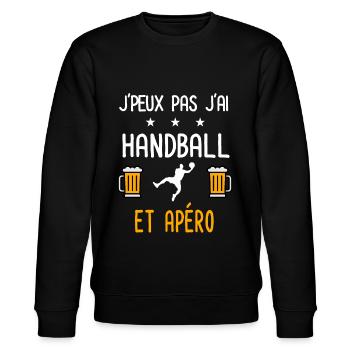 je peux pas j'ai handball sport apéro - Sweat bio CHANGER Stanley/Stella Unisexe - noir - Devant - Nik (191cm) & Marisol (170cm)