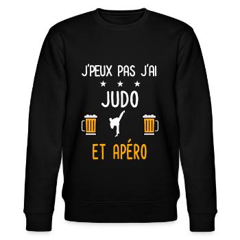 je peux pas j'ai judo apéro - Sweat bio CHANGER Stanley/Stella Unisexe - noir - Devant - Nik (191cm) & Marisol (170cm)