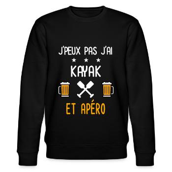 je peux pas j'ai kayak rame apéro - Sweat bio CHANGER Stanley/Stella Unisexe - noir - Devant - Nik (191cm) & Marisol (170cm)