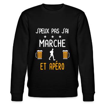 je peux pas j'ai marche apéro - Sweat bio CHANGER Stanley/Stella Unisexe - noir - Devant - Nik (191cm) & Marisol (170cm)
