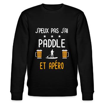 je peux pas j'ai paddle homme apéro - Sweat bio CHANGER Stanley/Stella Unisexe - noir - Devant - Nik (191cm) & Marisol (170cm)