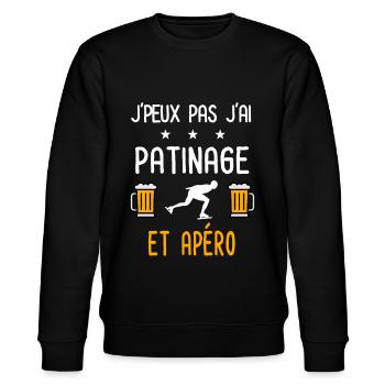 je peux pas j'ai patinage apéro - Sweat bio CHANGER Stanley/Stella Unisexe - noir - Devant - Nik (191cm) & Marisol (170cm)