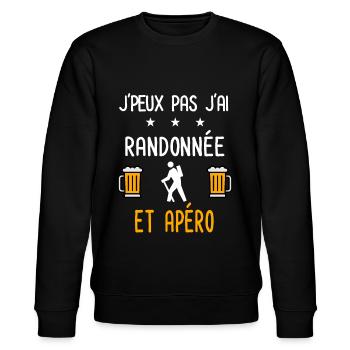 je peux pas j'ai randonnée apéro - Sweat bio CHANGER Stanley/Stella Unisexe - noir - Devant - Nik (191cm) & Marisol (170cm)