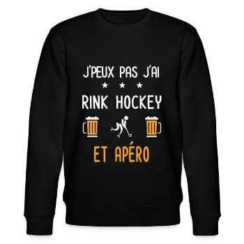 je peux pas j'ai rink hockey apéro - Sweat bio CHANGER Stanley/Stella Unisexe - noir - Devant - Nik (191cm) & Marisol (170cm)