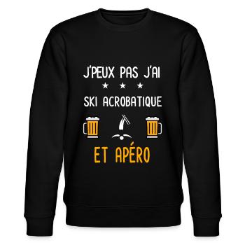 je peux pas j'ai ski acrobatique apéro - Sweat bio CHANGER Stanley/Stella Unisexe - noir - Devant - Nik (191cm) & Marisol (170cm)