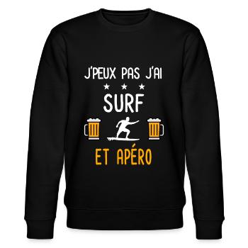 je peux pas j'ai surf board apéro - Sweat bio CHANGER Stanley/Stella Unisexe - noir - Devant - Nik (191cm) & Marisol (170cm)