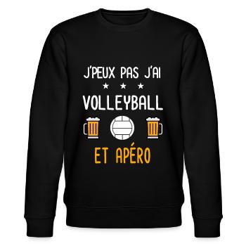je peux pas j'ai volleyball apéro - Sweat bio CHANGER Stanley/Stella Unisexe - noir - Devant - Nik (191cm) & Marisol (170cm)