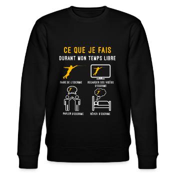 escrime homme temps libre cadeau escrimeur - Sweat bio CHANGER Stanley/Stella Unisexe - noir - Devant - Nik (191cm) & Marisol (170cm)