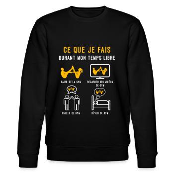 gym temps libre cadeau gymnaste - Sweat bio CHANGER Stanley/Stella Unisexe - noir - Devant - Nik (191cm) & Marisol (170cm)