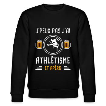 je peux pas j'ai athlétisme sport apéro cadeau - Sweat bio CHANGER Stanley/Stella Unisexe - noir - Devant - Nik (191cm) & Marisol (170cm)