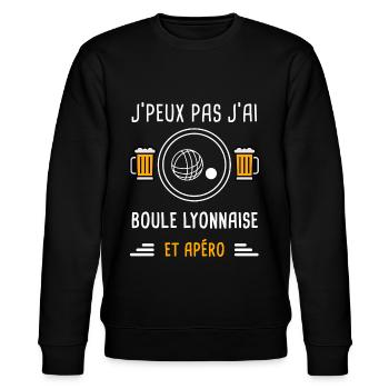 je peux pas j'ai boule lyonnaise apéro cadeau - Sweat bio CHANGER Stanley/Stella Unisexe - noir - Devant - Nik (191cm) & Marisol (170cm)