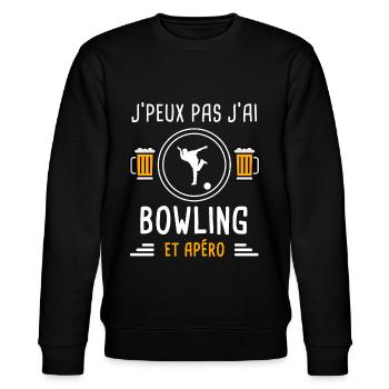 je peux pas j'ai bowling boule apéro cadeau - Sweat bio CHANGER Stanley/Stella Unisexe - noir - Devant - Nik (191cm) & Marisol (170cm)