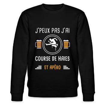 je peux pas j'ai course de haies apéro cadeau - Sweat bio CHANGER Stanley/Stella Unisexe - noir - Devant - Nik (191cm) & Marisol (170cm)